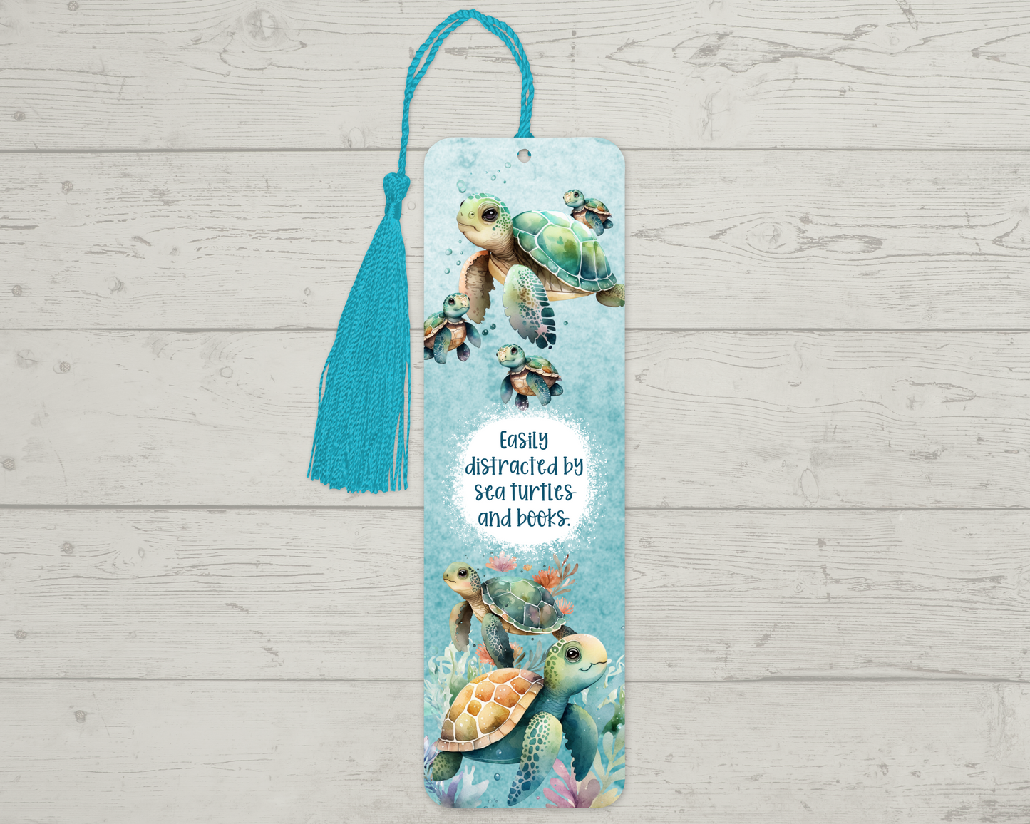 Easily Distracted by Sea Turtles & Books Bookmark