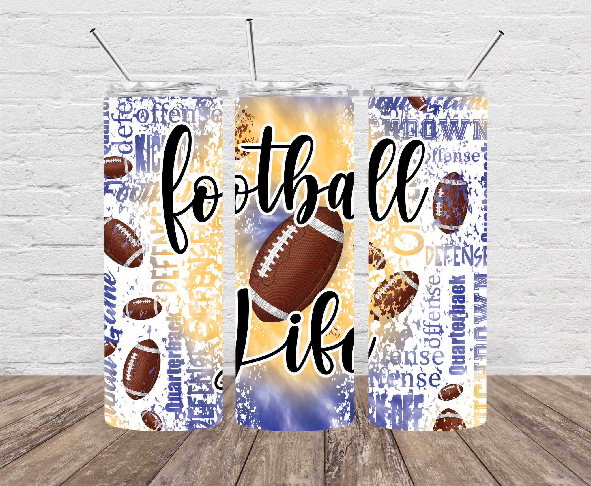 Football Life Skinny Tumbler