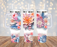 3D Flowers 40oz Tumbler