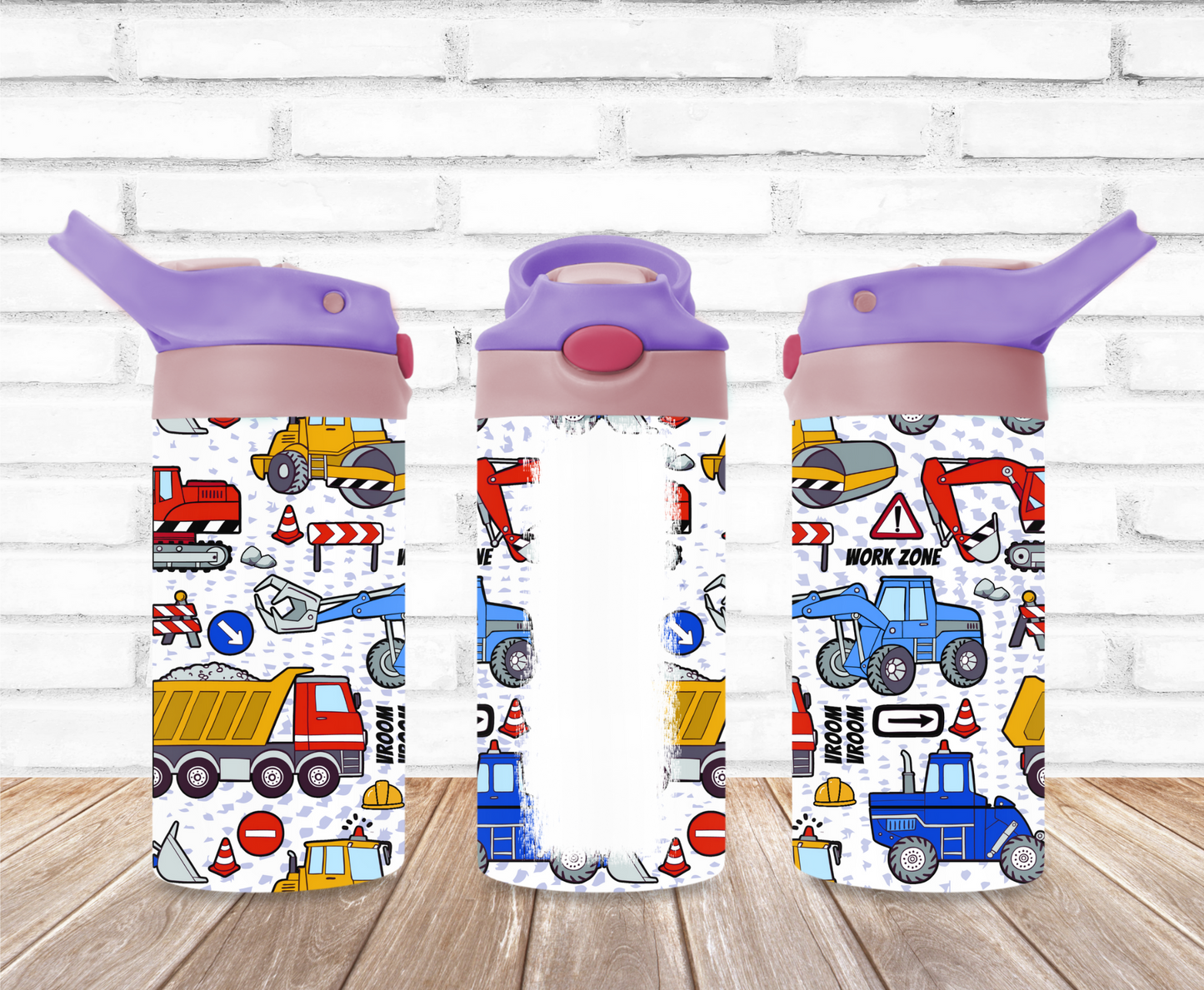 Construction Trucks (Add Name) Kids Tumblers