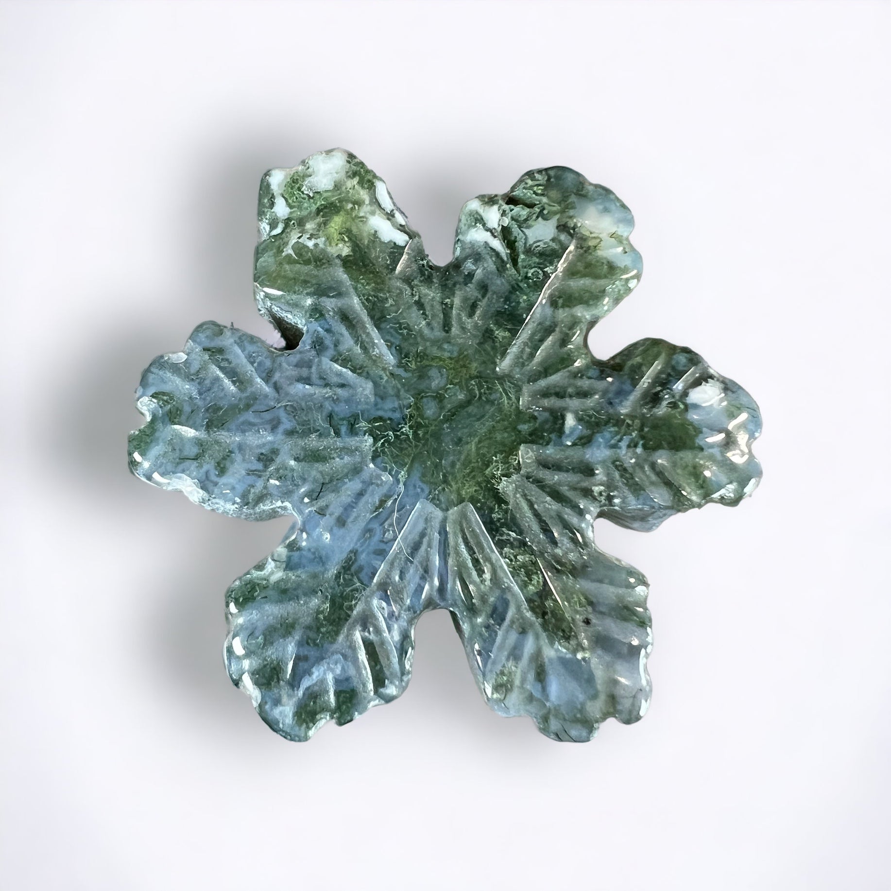 Moss Agate Snowflake