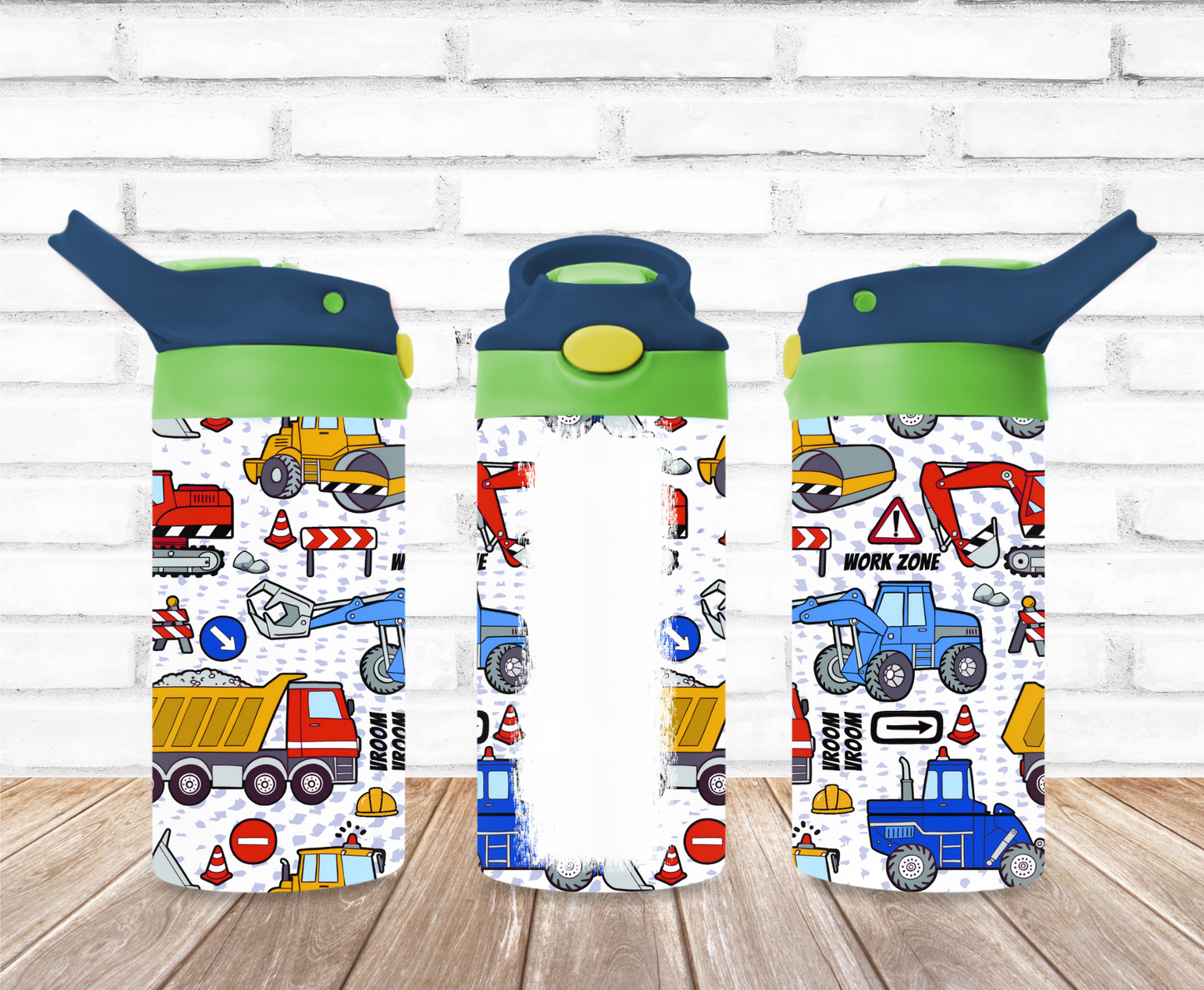 Construction Trucks (Add Name) Kids Tumblers