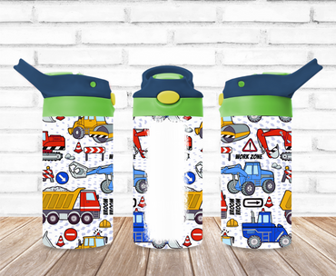 Construction Trucks (Add Name) Kids Tumblers