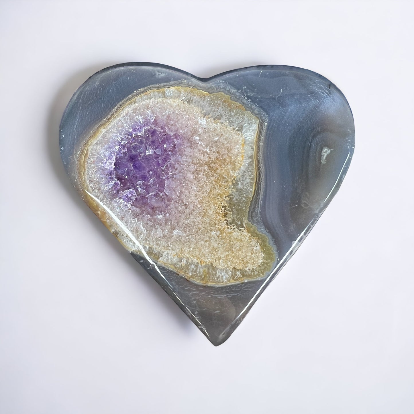 Amethyst Agate Heart