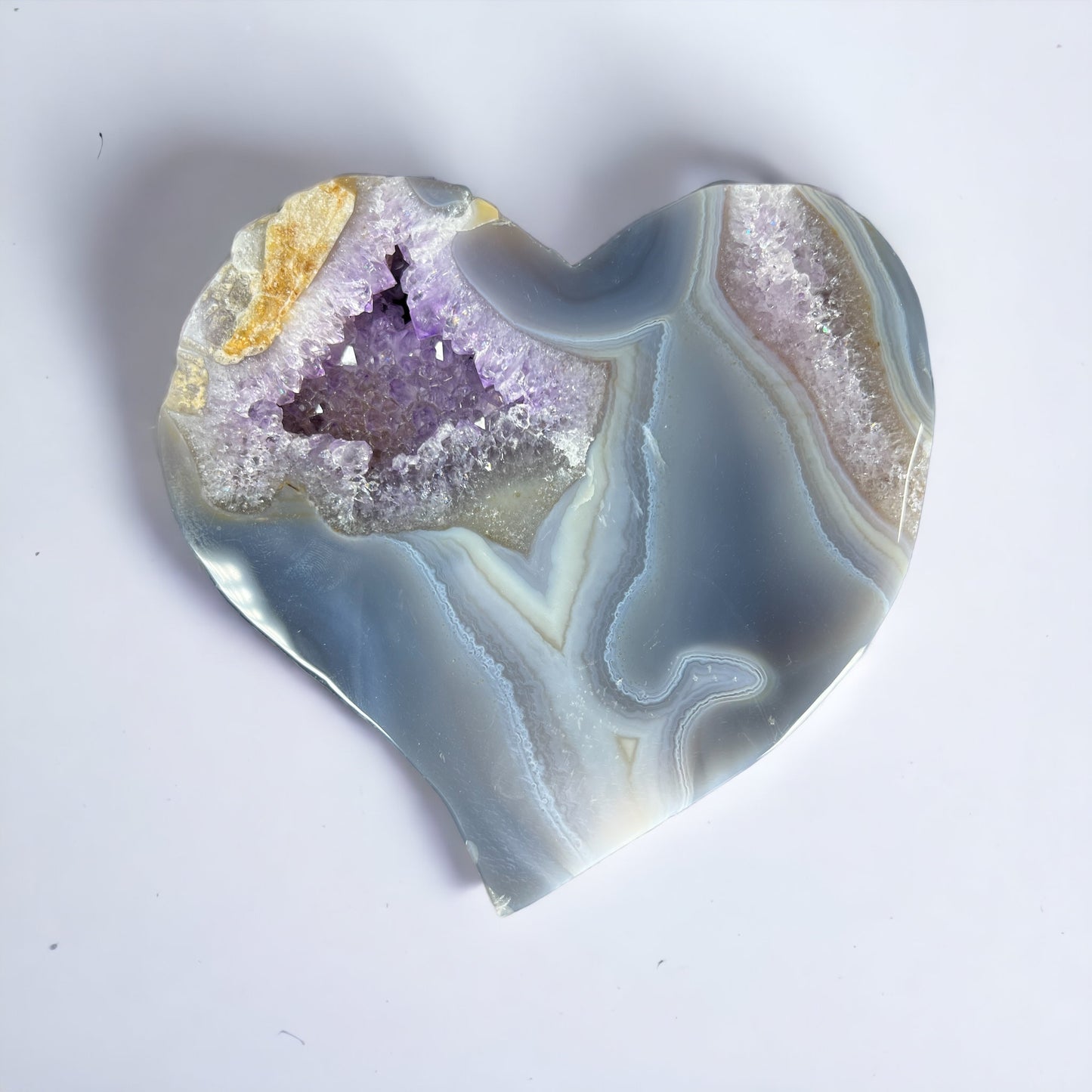 Amethyst Agate Heart