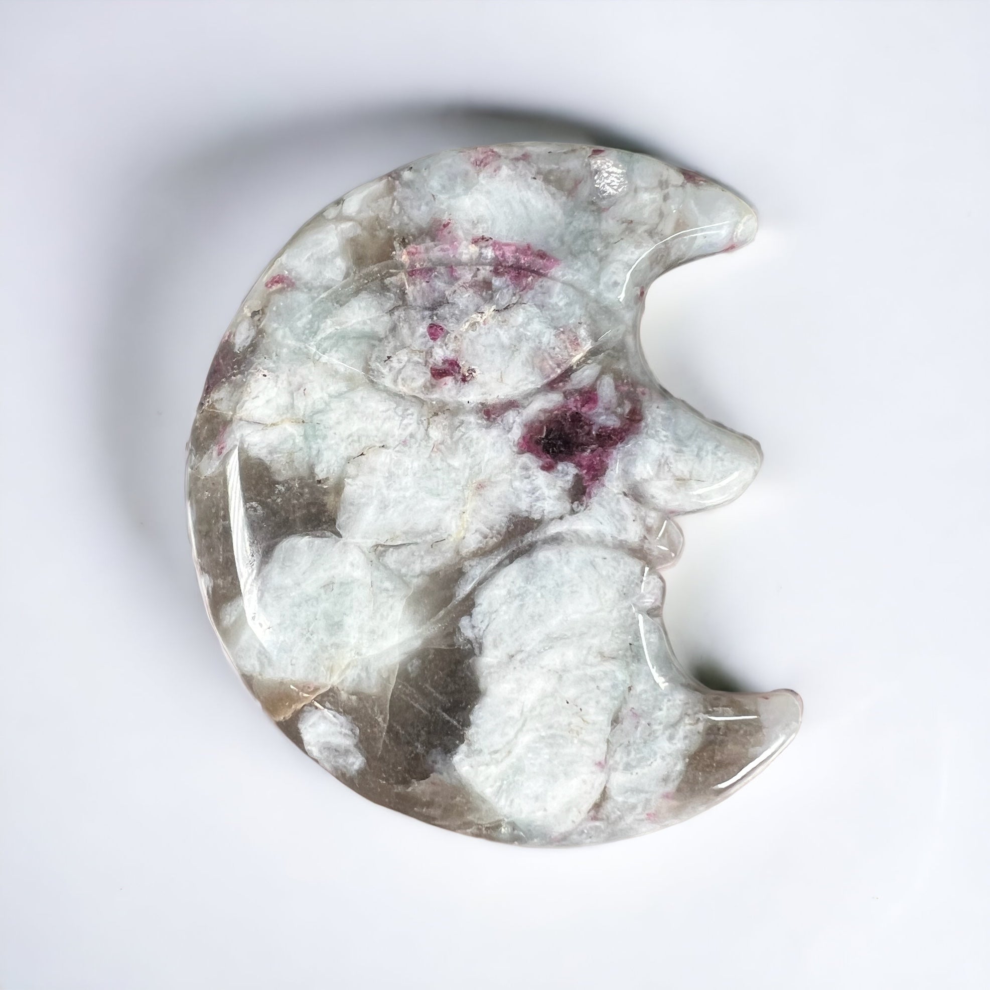 Pink Tourmaline Moon Face