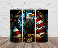 Stained Glass American Eagle Skinny Tumbler