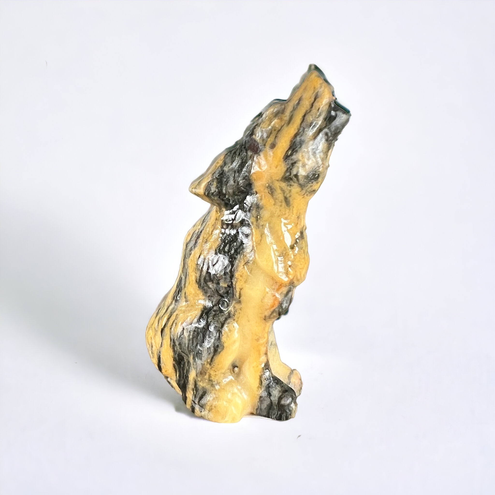 Black & Yellow Calcite Wolf