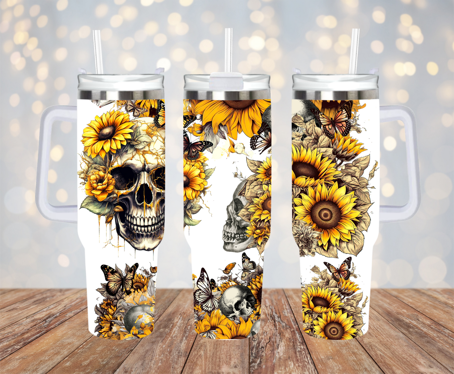 Skulls & Sunflowers 40oz Tumbler