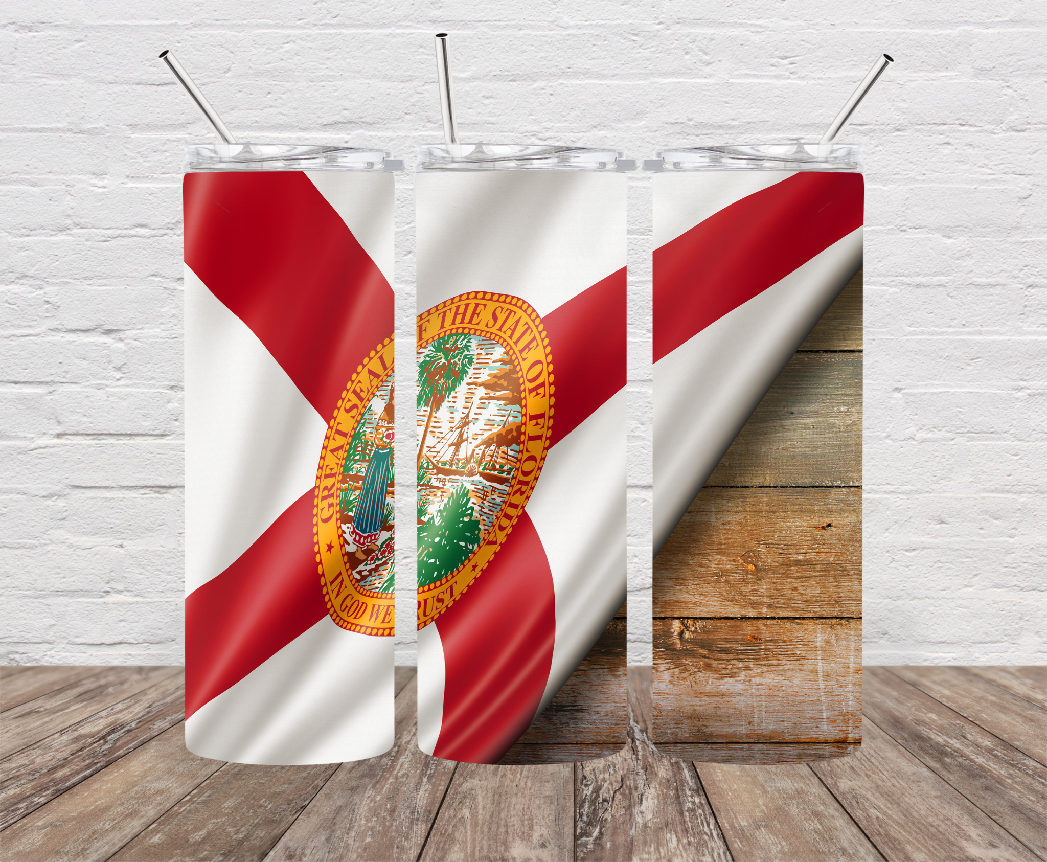 Seal of Florida Flag Skinny Tumbler