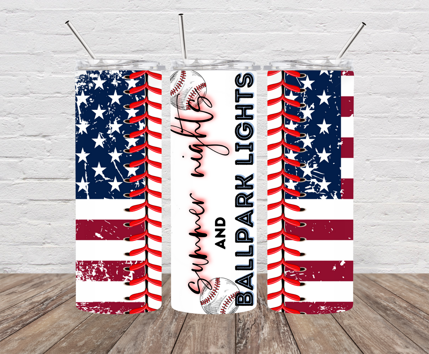 Summer Nights & Ballpark Lights Skinny Tumbler