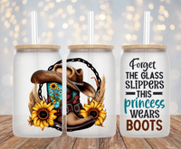 This Princess wears Boots Frosted Libby Glass