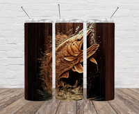 Wood Carved Bass Skinny Tumbler